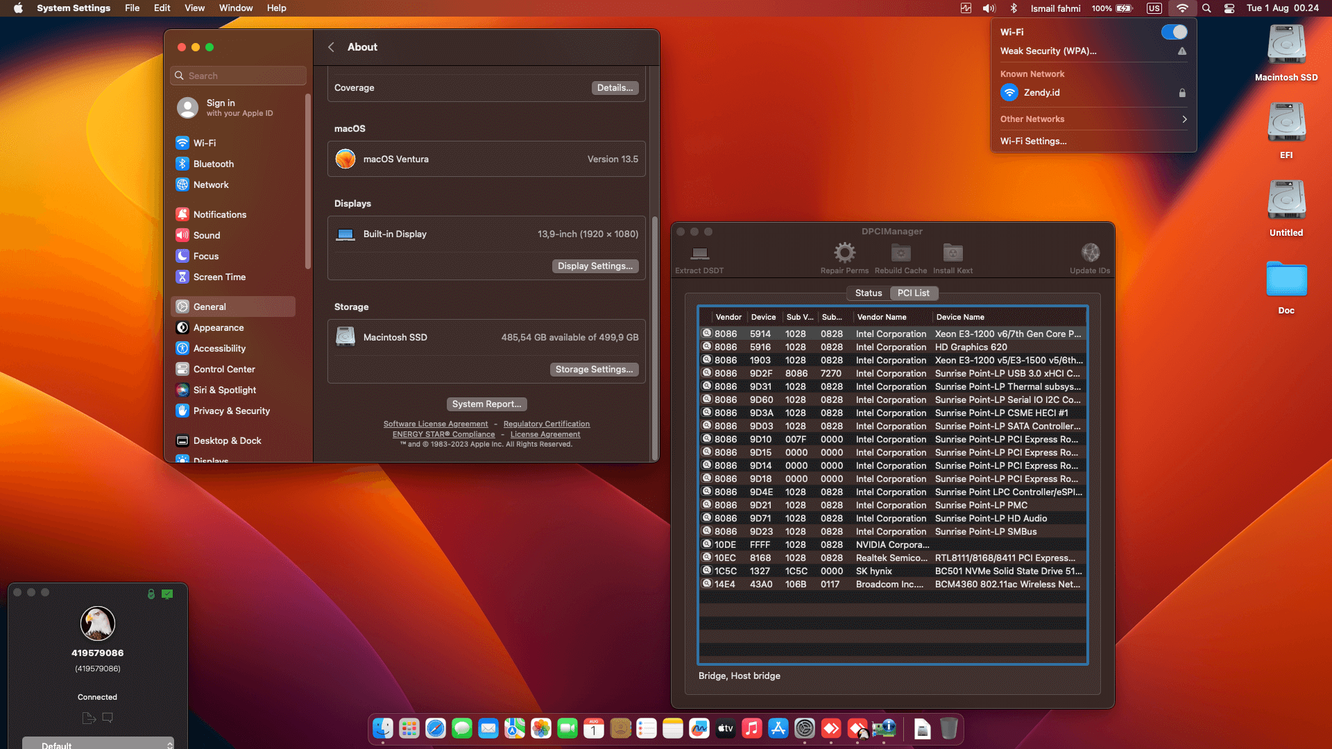 Dell Inspiron 14 7472 2nd [KabyLake R   Intel UHD 620 + I2C]   OpenCore 1
